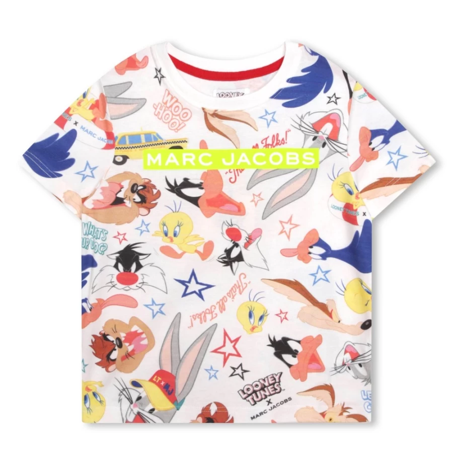 MARC JACOBS Girls White All-Over Print Graphic T-Shirt