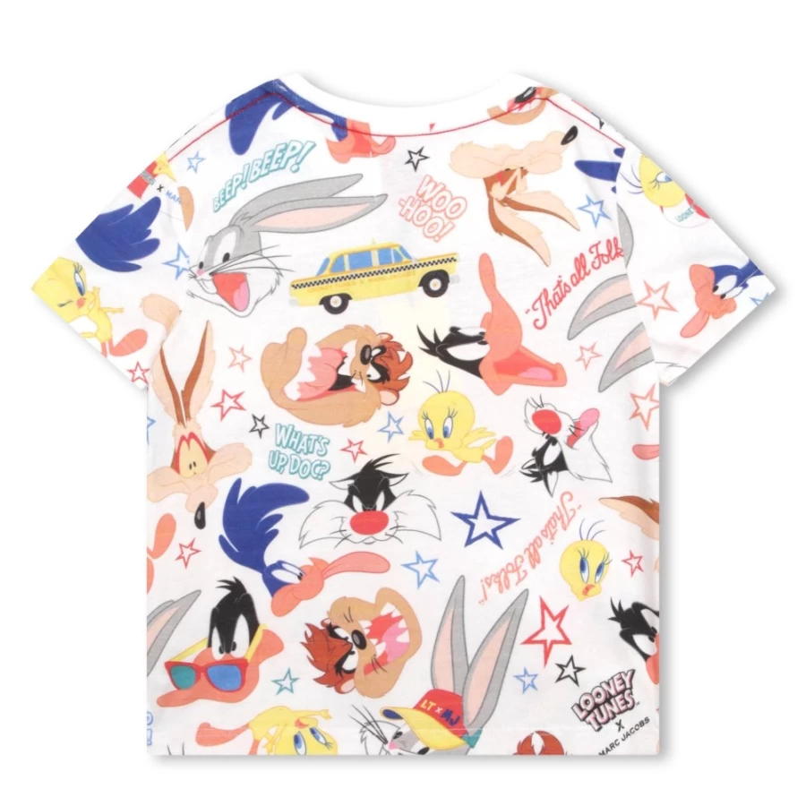MARC JACOBS Girls White All-Over Print Graphic T-Shirt