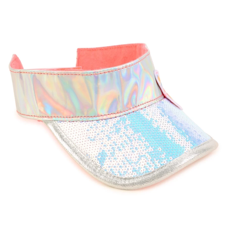 BILLIEBLUSH White Sequined Plastic Visor for Girls - Sparkling Party Accessory