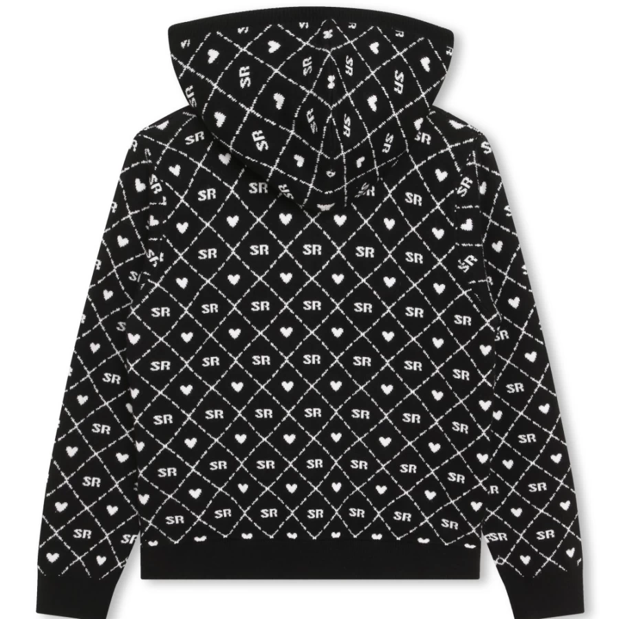 SONIA RYKIEL Girls Black Hooded Zipped Sweatshirt