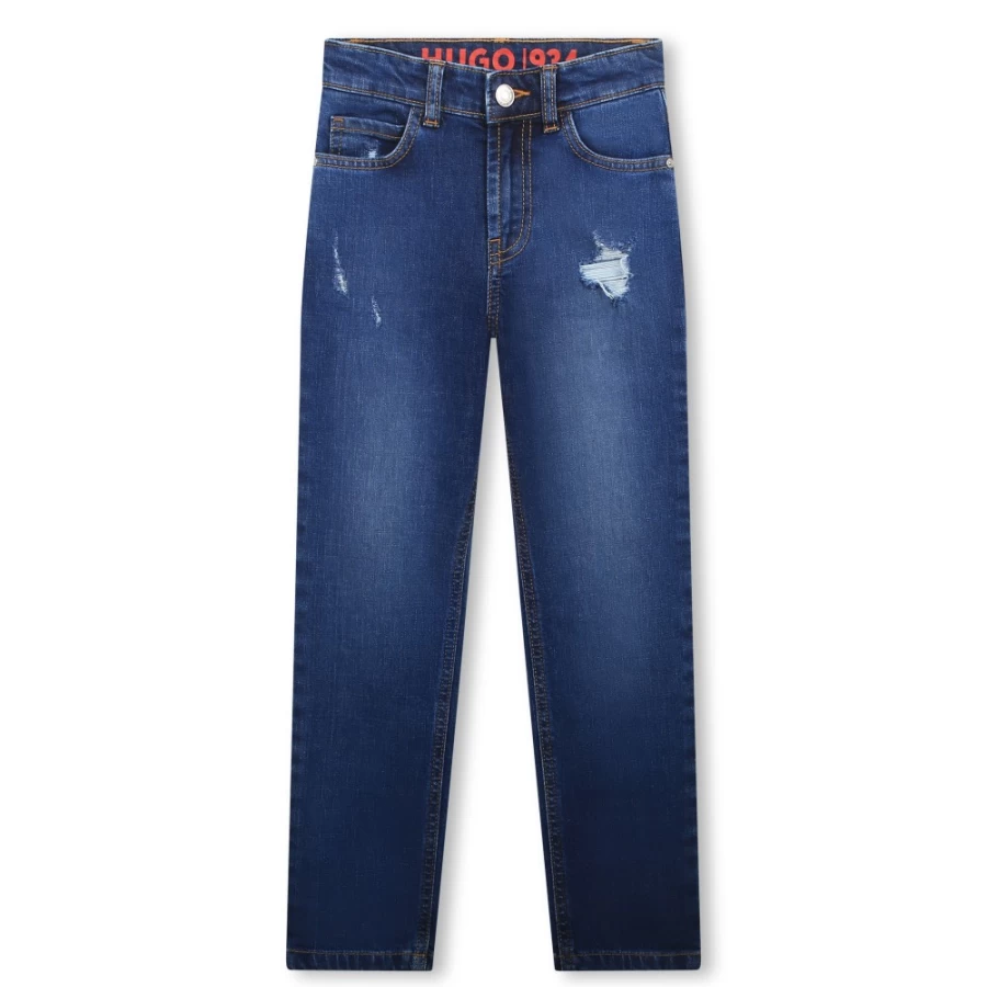 HUGO Girl's Denim Blue 5-Pocket Trousers for Comfort and Style