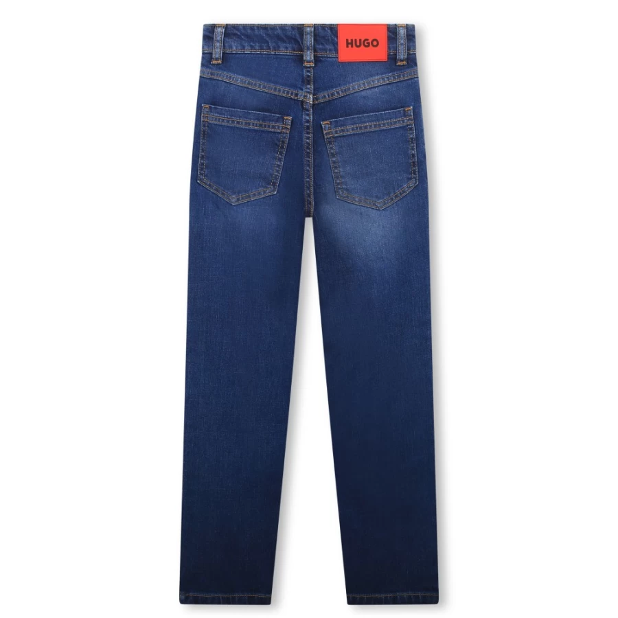 HUGO Girl's Denim Blue 5-Pocket Trousers for Comfort and Style