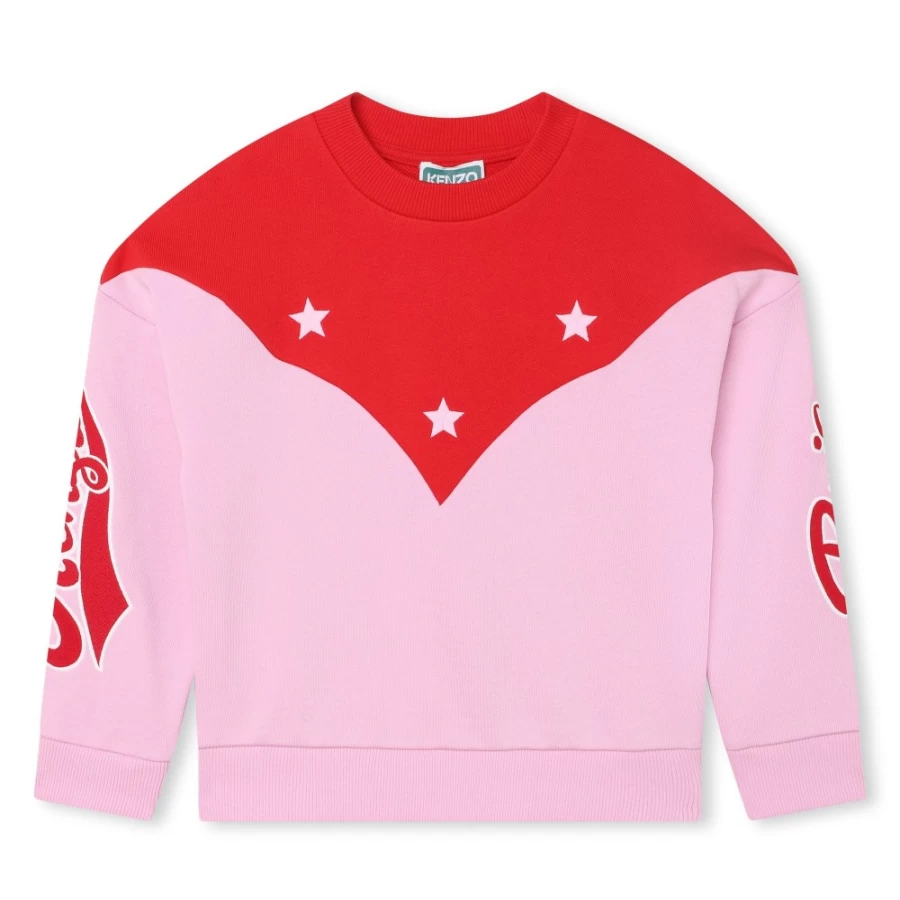 KENZO KIDS Girl's Embroidered Sweatshirt in Washed Pink - Stylish & Comfortable