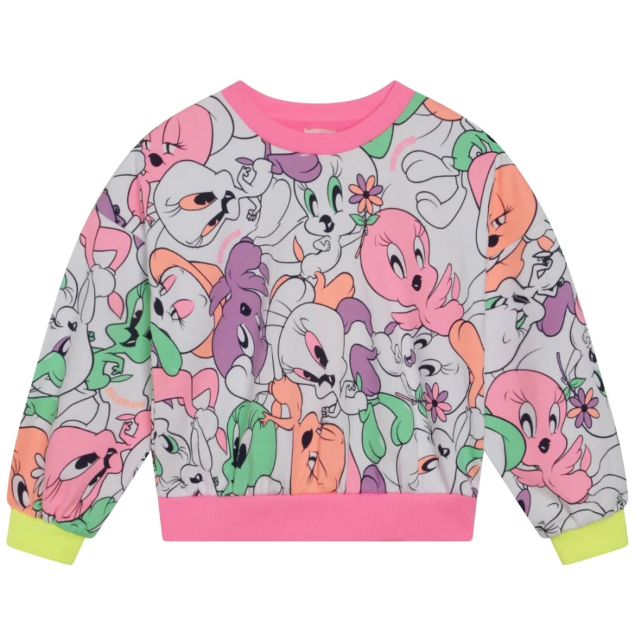 BILLIEBLUSH Girls' White Fleece Sweatshirt - Cozy Pullover for Kids