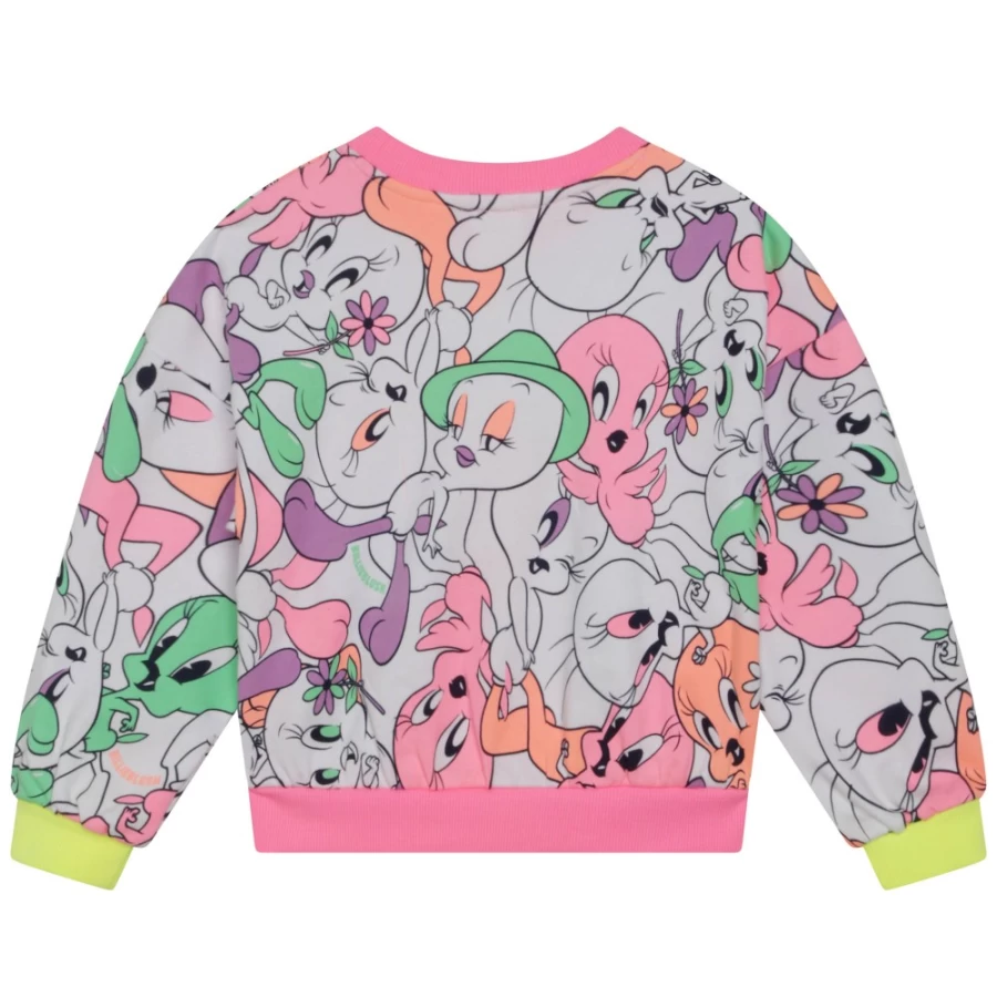 BILLIEBLUSH Girls' White Fleece Sweatshirt - Cozy Pullover for Kids