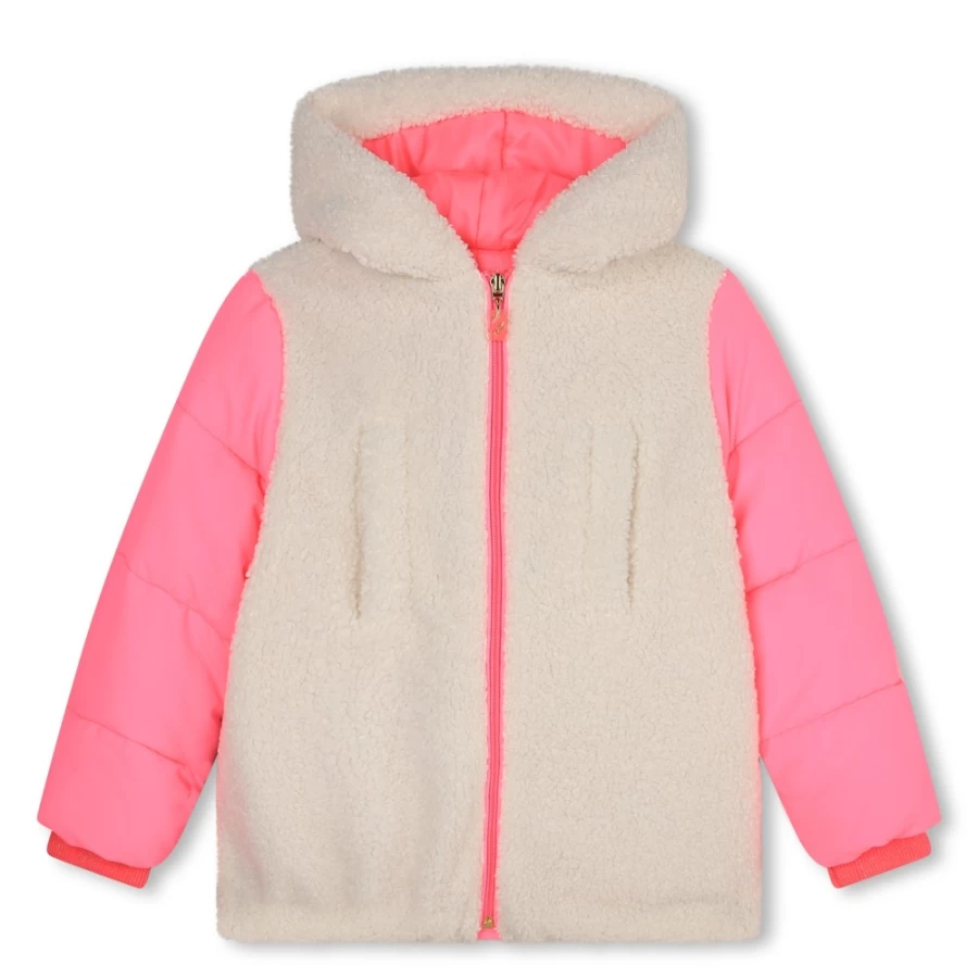 BILLIEBLUSH Ivory Hooded Coat for Girls - Stylish Winter Outerwear