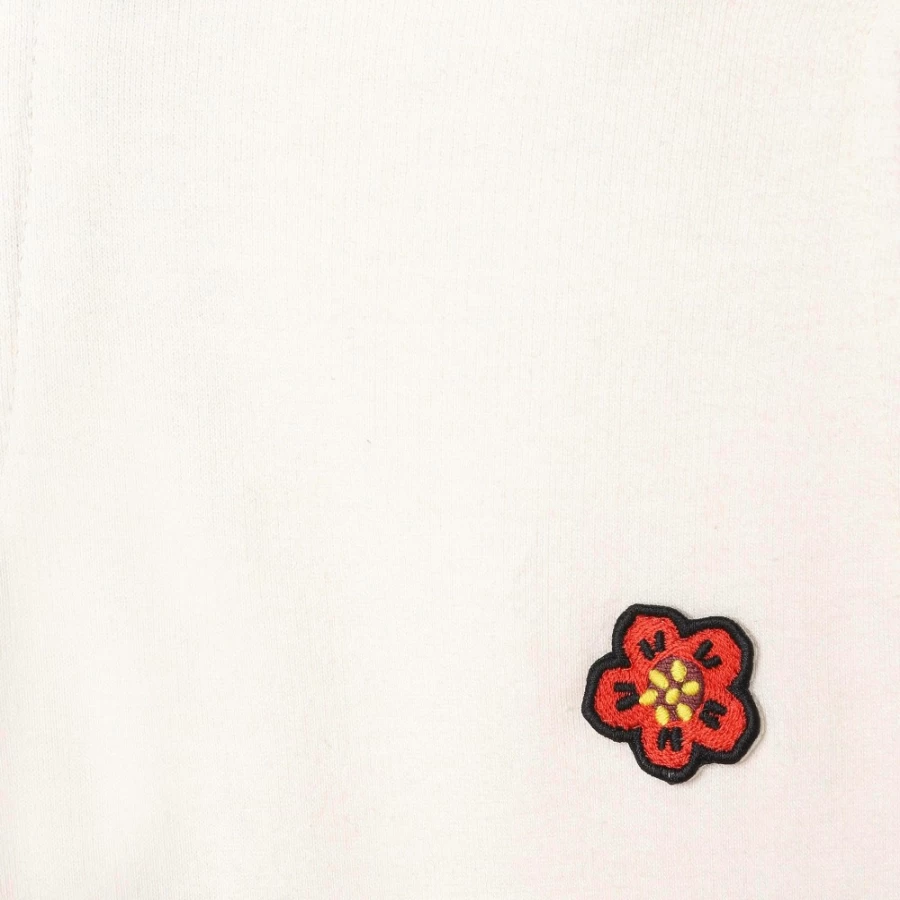 KENZO KIDS Girl's Ivory Embroidered Fleece Trousers for Comfort & Style
