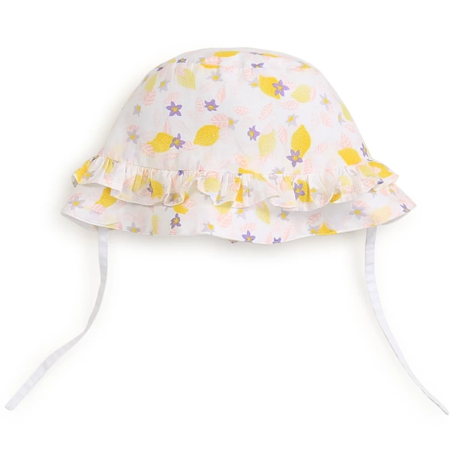 CARREMENT BEAU White Patterned Hat for Girls - Stylish & Trendy
