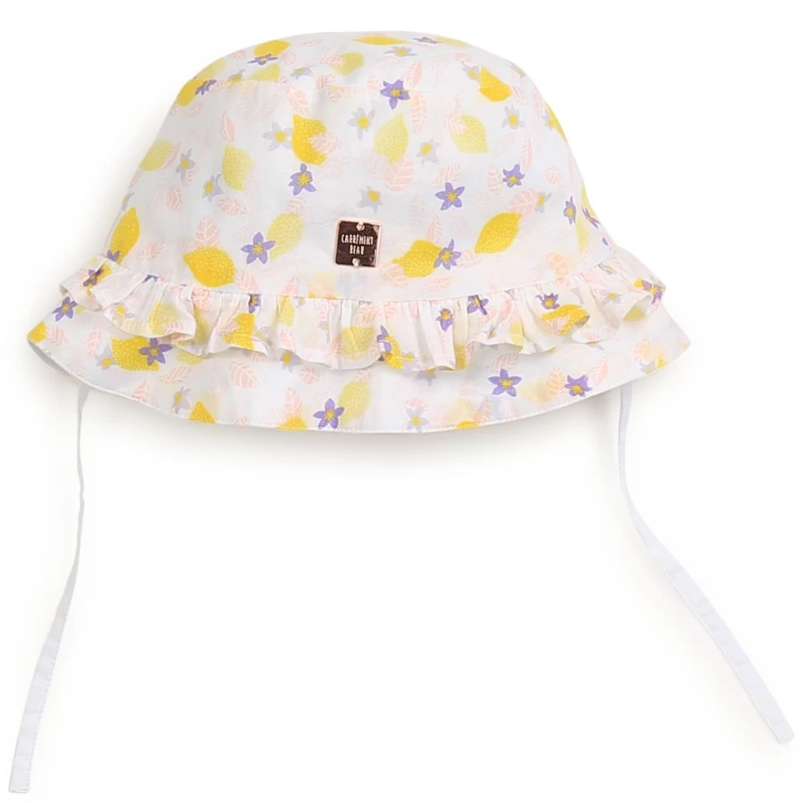 CARREMENT BEAU White Patterned Hat for Girls - Stylish & Trendy