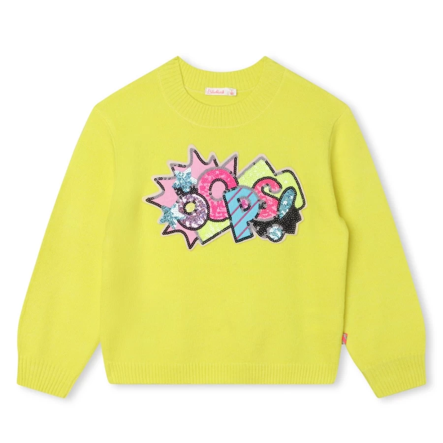 BILLIEBLUSH Girls' Lime Knitted Jumper - Soft & Stylish Sweater