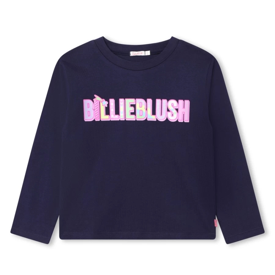 BILLIEBLUSH Navy Long-Sleeve T-Shirt for Girls - Comfortable Cotton Top